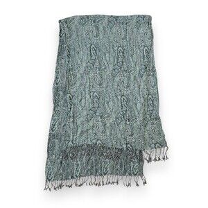 Green Pashmina Wool Scarf 24” X 37” Rectangular Scarve Unisex Hippie